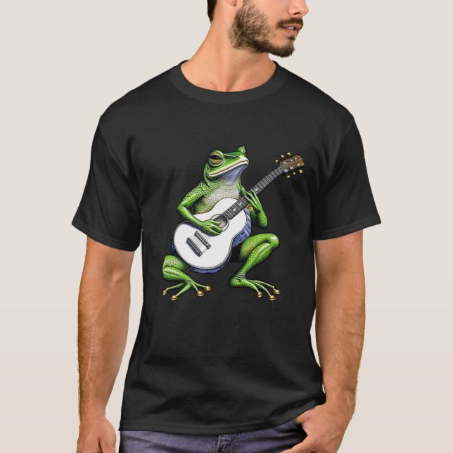 Funny Frog Playing Guitar T-Shirt (Vorderseite)