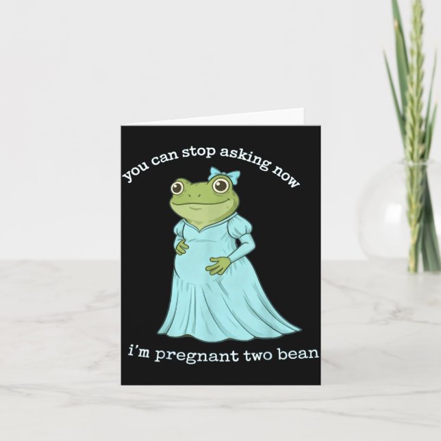 Funny Frog Pregnancy Announcement Medieval Pregnan Karte (Vorderseite)
