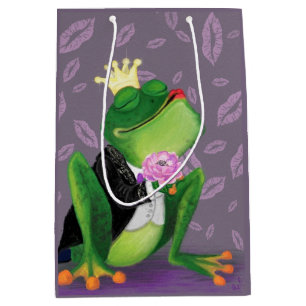 Funny Frog Prince Geschenktasche - Kiss Mittlere Geschenktüte