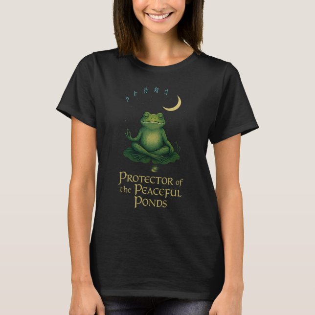 Funny Frog Protector of the Friedlich Ponds T-Shirt (Vorderseite)