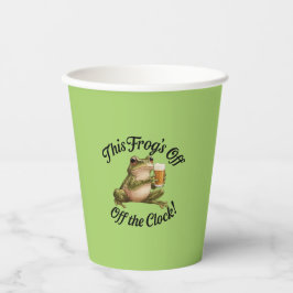 Funny Frog Retirement Party Green Design Pappbecher