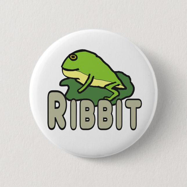 Funny Frog Ribbit Button (Vorderseite)