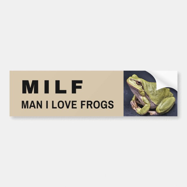 Funny Frog Sticker - MILF Mann I Liebe Frösche Autoaufkleber (Vorne)
