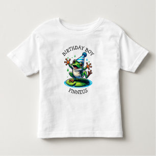 Funny Frog Themed Birthday Boy Kleinkind T-shirt