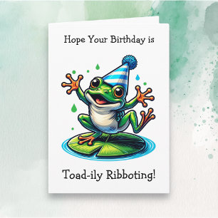 Funny Frog Themed Birthday Karte