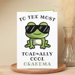 Funny Frog Toad Cool Großmutter Happy Birthday Dankeskarte<br><div class="desc">Suchen Sie eine einzigartige Möglichkeit, Ihre Liebe und Ihren Spaß zu Ihrem Großeltern auszudrücken? Unsere lustige Froschgrusskarte ist die perfekte Wahl für Ihre Großmutter zum Geburtstag! Passen Sie es an, indem Sie Ihre eigene persönliche Nachricht hinzufügen. Das Design zeichnet sich durch eine coole grüne Kröte mit Sonnenbrille aus. Eine tolle...</div>