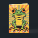 Funny Frog Toad Croak Daughter Happy Birthday Karte<br><div class="desc">Feiern Sie mit dieser fröhlichen Geburtstagskarte einen besonderen Tag! Mit lebendigen Farben und spielerischer Typografie ist diese Karte der ideale Ort, um Freude und Liebe zu verbreiten. Egal, ob Sie einem Freund, einem Familienmitglied oder Kollegen Geburtstagwünsche schicken, diese reizvolle Karte bringt ihnen sicher ein Lächeln ins Gesicht. Links für Ihre...</div>