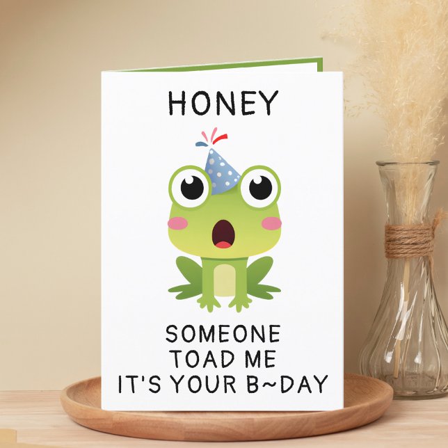 Funny Frog Toad Croak Ehepartner Happy Birthday Dankeskarte (Funny Frog Toad Croak Spouse Happy Birthday Thank You Card)