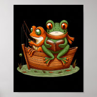 Funny Frog Toad Fishing Vintages Clic Book Toad Lo