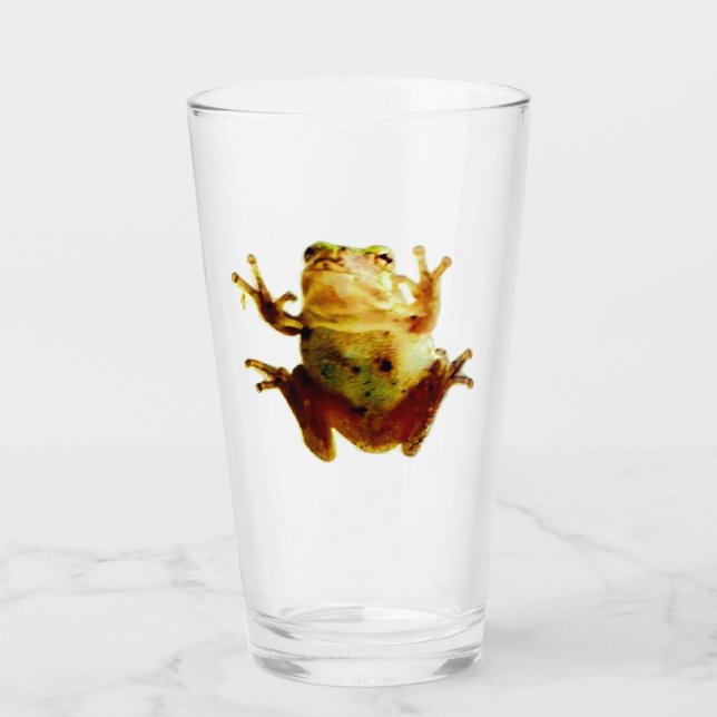 Funny Frog Toad Green Glass Cup Glas (Vorderseite)