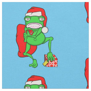 Funny Frog trägt einen Red Santa Claus Hat Stoff