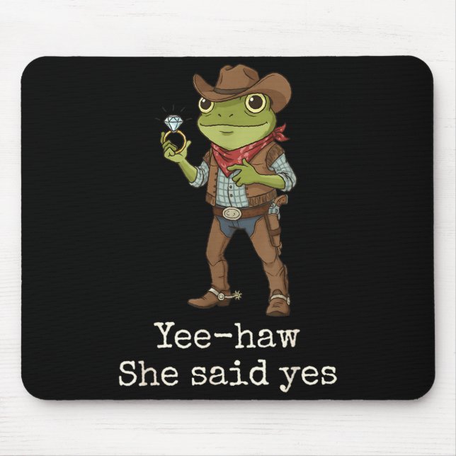 Funny Frog Western Engagement Matching Couples Tee Mousepad (Vorne)