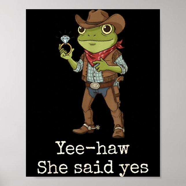 Funny Frog Western Engagement Matching Couples Tee Poster (Vorne)