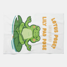 Funny Frog Yoga Cartoon Lotus Lily Pad Pose Design Geschirrtuch