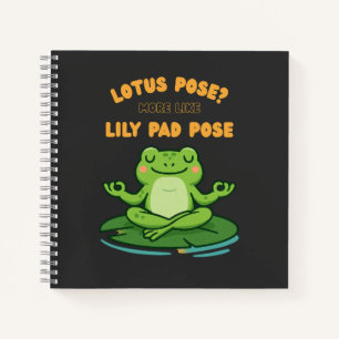 Funny Frog Yoga Cartoon Lotus Lily Pad Pose Design Notizbuch