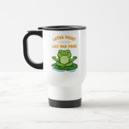 Funny Frog Yoga Cartoon Lotus Lily Pad Pose Design Reisebecher