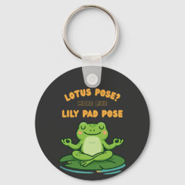 Funny Frog Yoga Cartoon Lotus Lily Pad Pose Design Schlüsselanhänger