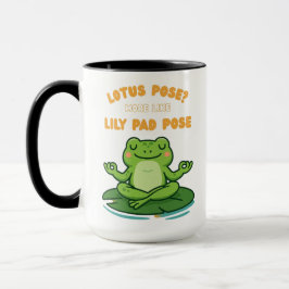 Funny Frog Yoga Cartoon Lotus Lily Pad Pose Design Tasse