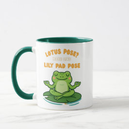 Funny Frog Yoga Cartoon Lotus Lily Pad Pose Design Tasse