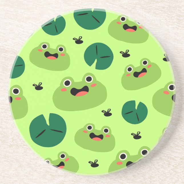 Funny Frogs Getränkeuntersetzer (Vorne)