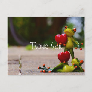 Funny Frogs Wedding Vielen Dank Postkarte