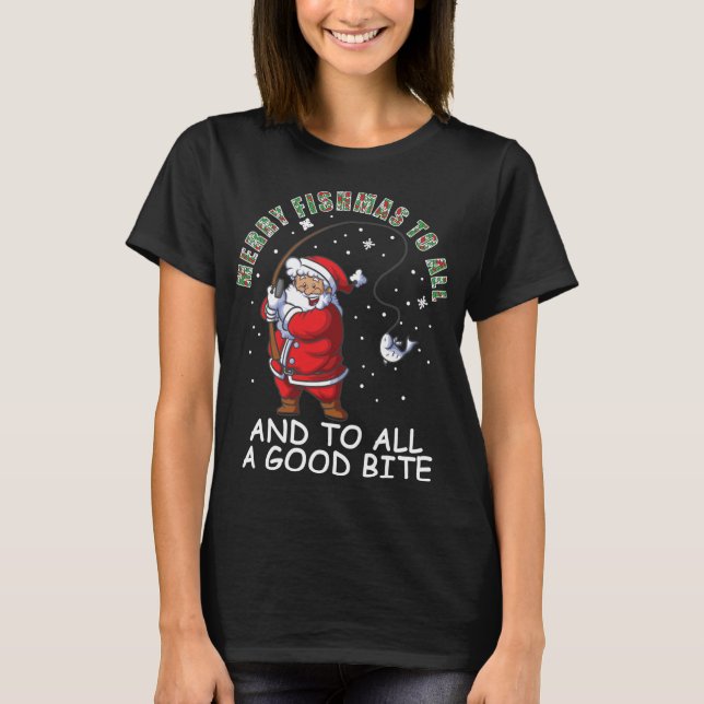 Funny frohe Fishmas zu allen Weihnachtsfamilien Ma T-Shirt (Vorderseite)
