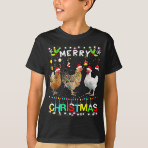 Funny Frohe Weihnachts-Hühnchen-Weihnachtsmannmütz T-Shirt