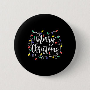 Funny frohe Weihnachts-Lichter Xmas Familie Männer Button