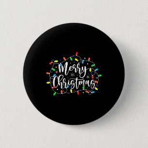 Funny frohe Weihnachts-Lichter Xmas Familie Männer Button