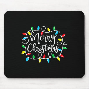 Funny frohe Weihnachts-Lichter Xmas Familie Männer Mousepad