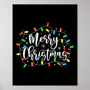 Funny frohe Weihnachts-Lichter Xmas Familie Männer Poster