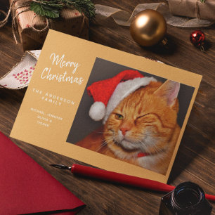 Funny Frohe Weihnachts Orange Katze mit Weihnachts Feiertagskarte