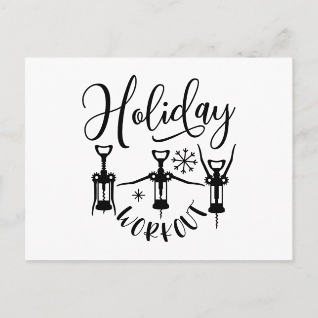 Funny Frohe Weihnachts-Weihnachtsworkout Feiertagspostkarte (Vorderseite)