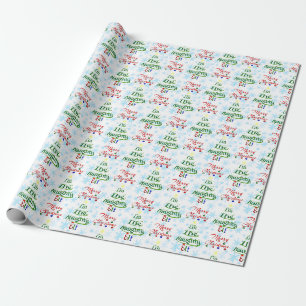 Funny frohe Weihnachtsfeiertag Naughty Elf Geschenkpapier