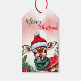 Funny Frohe Weihnachtskranz Niedlich Fawn Deer san Geschenkanhänger
