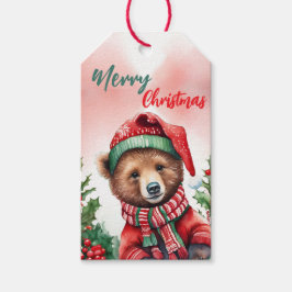 Funny Frohe Weihnachtskranz Niedlich Teddy Bear Sa Geschenkanhänger