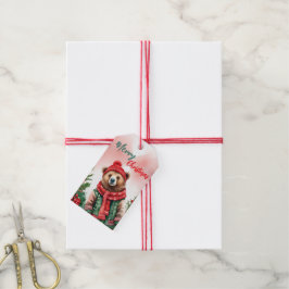 Funny Frohe Weihnachtskranz Niedlich Teddy Bear Sa Geschenkanhänger