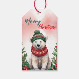 Funny Frohe Weihnachtskranz Niedlicher Polar Bären Geschenkanhänger