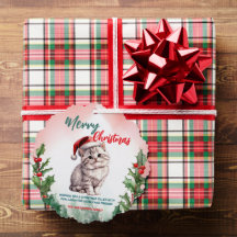 Funny Frohe Weihnachtsmann Niedlich Cat Kitten