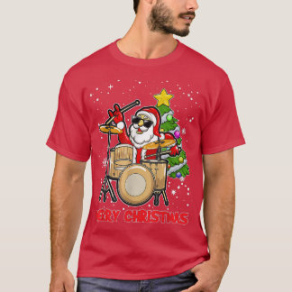 Funny frohe Weihnachtstrommel und Weihnachtsmann L T-Shirt