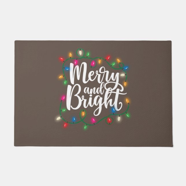 Funny fröhlich und hell Weihnachten Lichter Weihna Fußmatte (Vorderseite)