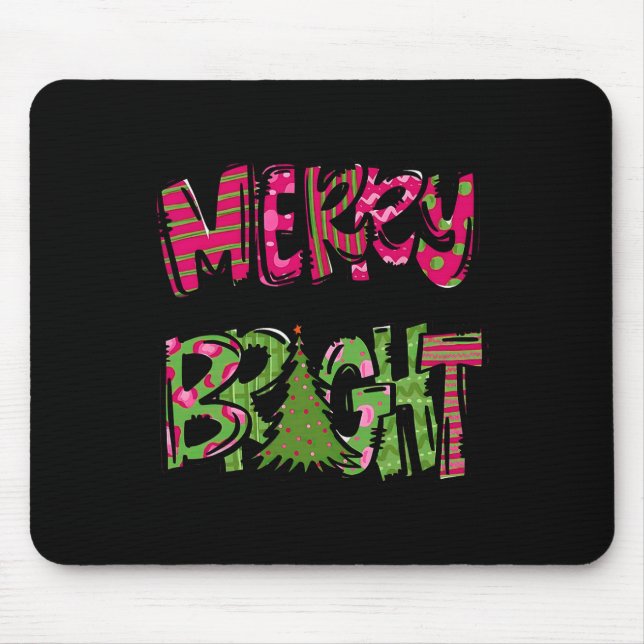 Funny fröhlich und hell Weihnachten Weihnachten We Mousepad (Vorne)