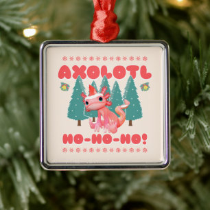 Funny Frory Weihnachten Axolotl Ho-Ho-Ho! Ornament Aus Metall