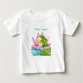 Funny Frosch auf einem Lotus Baby T-shirt