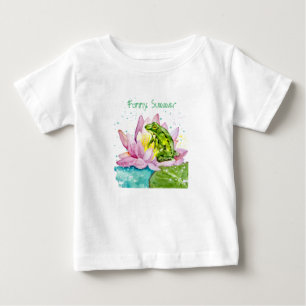 Funny Frosch auf einem Lotus Baby T-shirt