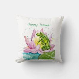 Funny Frosch auf einem Lotus Kissen