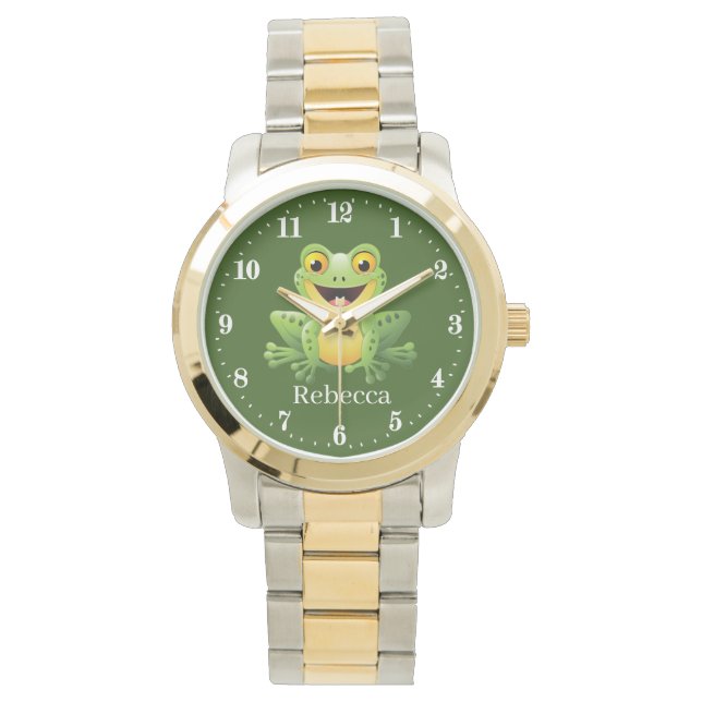Funny Frosch liebt Tier Watch Armbanduhr (Vorderseite)