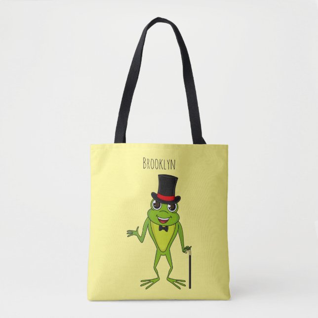 Funny Frosch mit Top-Hut-Cartoon (Vorderseite)
