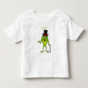 Funny Frosch mit Top-Hut-Cartoon Kleinkind T-shirt