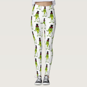Funny Frosch mit Top-Hut-Cartoon Leggings